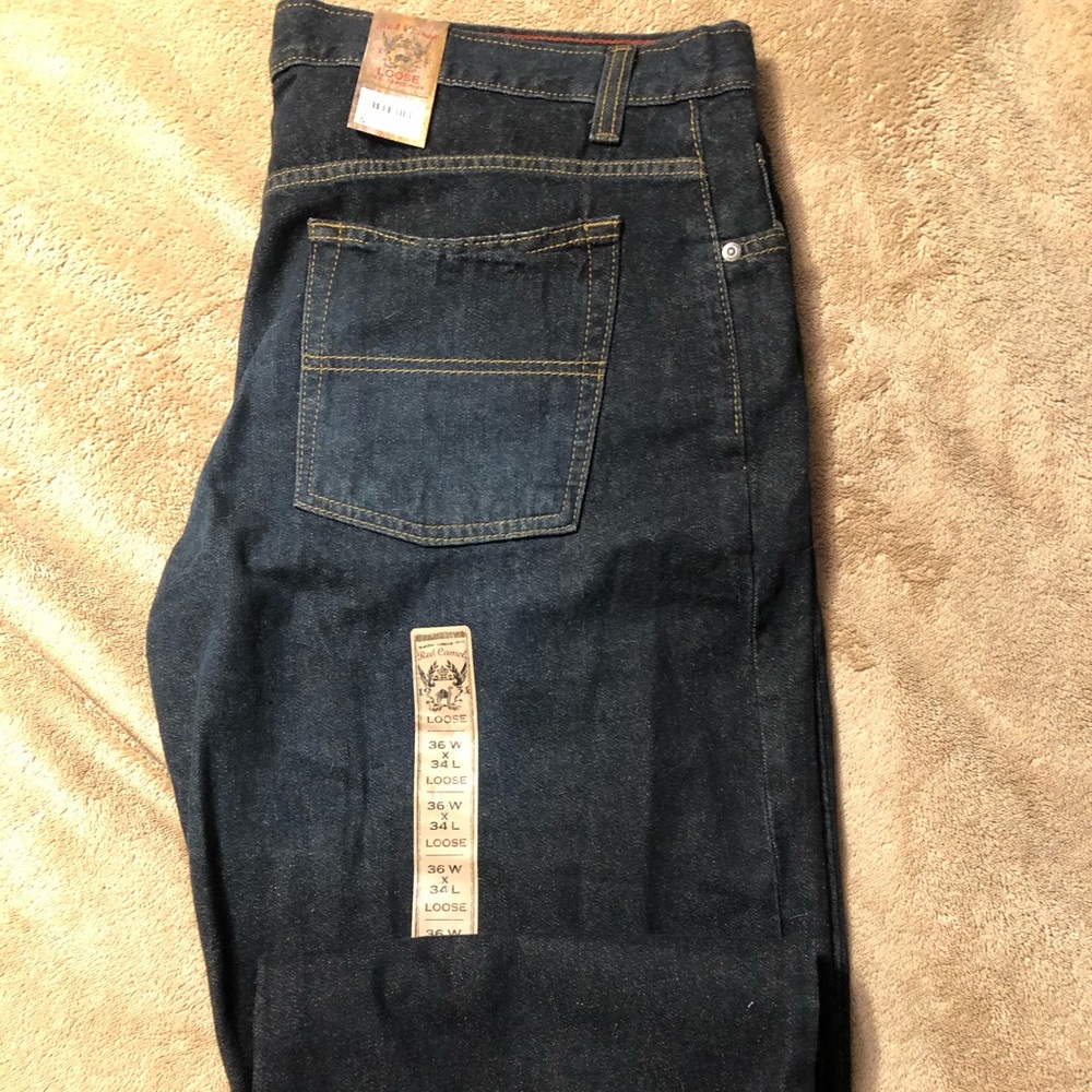 Men’s Red Camel blue jeans.